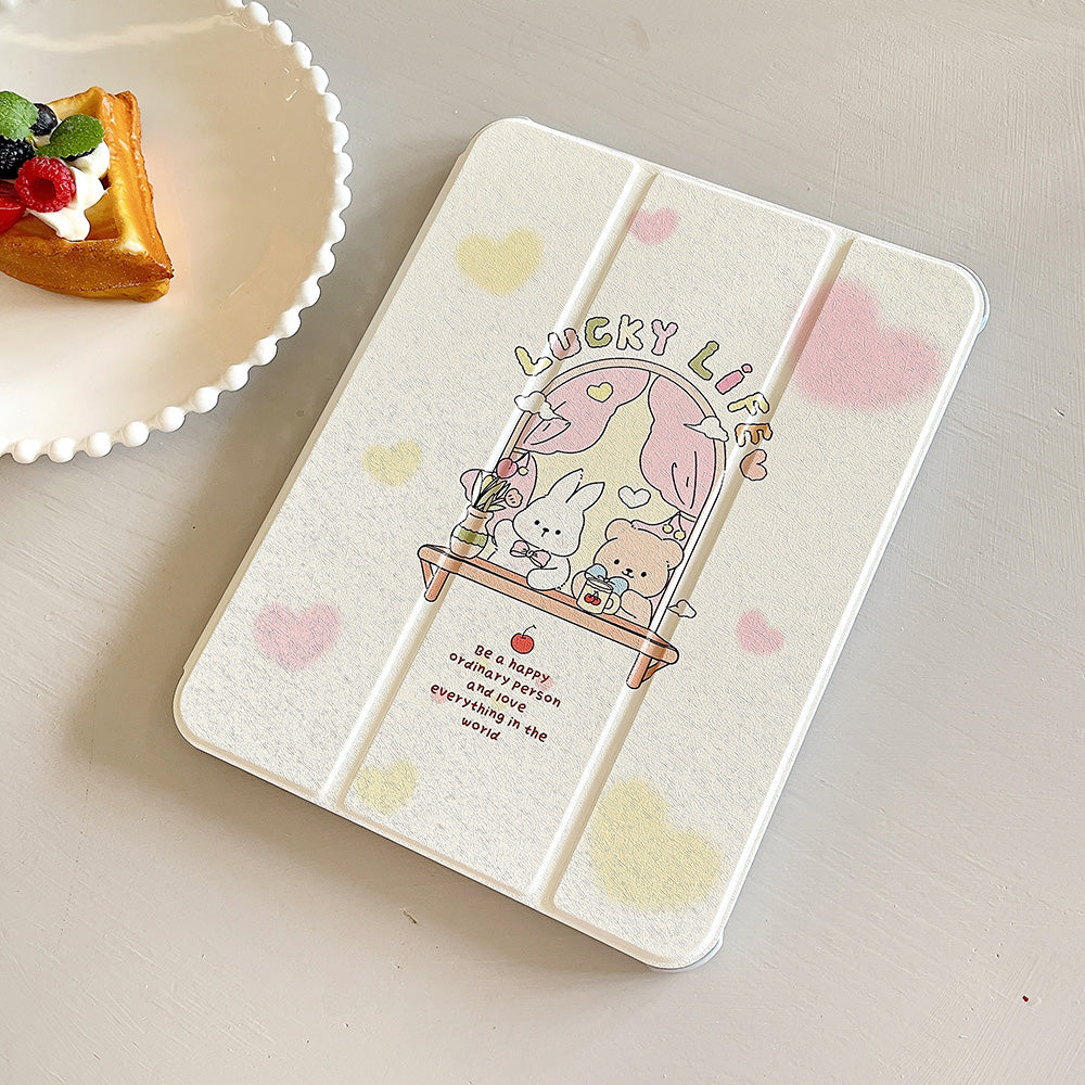 For iPad 10.9 (2022) Rotating Trifold Stand Tablet Case PU Leather Pattern Smart Cover with Auto Wake / Sleep