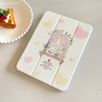 For iPad 10.9 (2022) Rotating Trifold Stand Tablet Case PU Leather Pattern Smart Cover with Auto Wake / Sleep