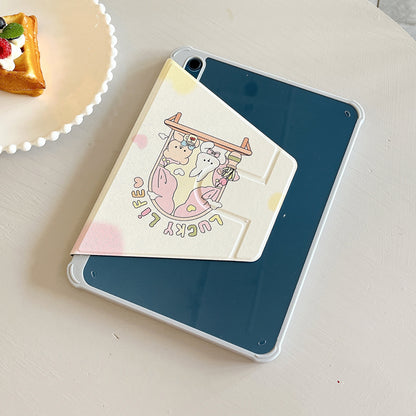 For iPad 10.9 (2022) Rotating Trifold Stand Tablet Case PU Leather Pattern Smart Cover with Auto Wake / Sleep