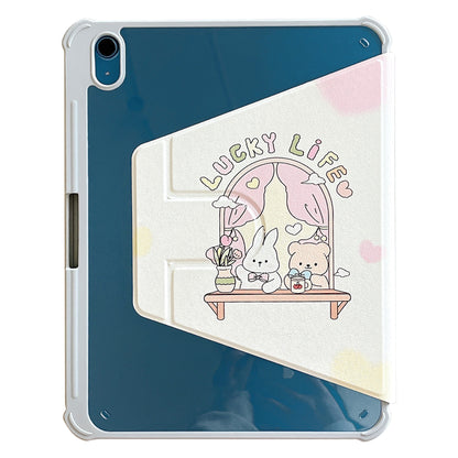 For iPad 10.9 (2022) Rotating Trifold Stand Tablet Case PU Leather Pattern Smart Cover with Auto Wake / Sleep