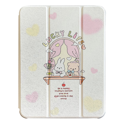 For iPad 10.9 (2022) Rotating Trifold Stand Tablet Case PU Leather Pattern Smart Cover with Auto Wake / Sleep