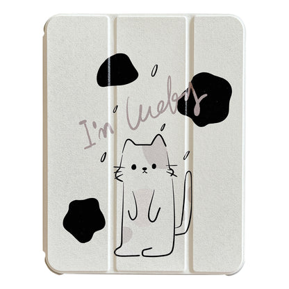 For iPad 10.9 (2022) Rotating Trifold Stand Tablet Case PU Leather Pattern Smart Cover with Auto Wake / Sleep