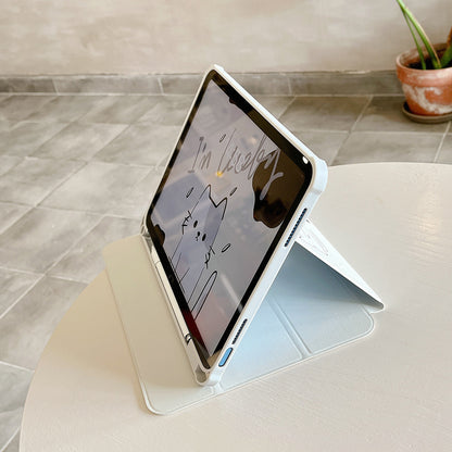 For iPad 10.9 (2022) Rotating Trifold Stand Tablet Case PU Leather Pattern Smart Cover with Auto Wake / Sleep