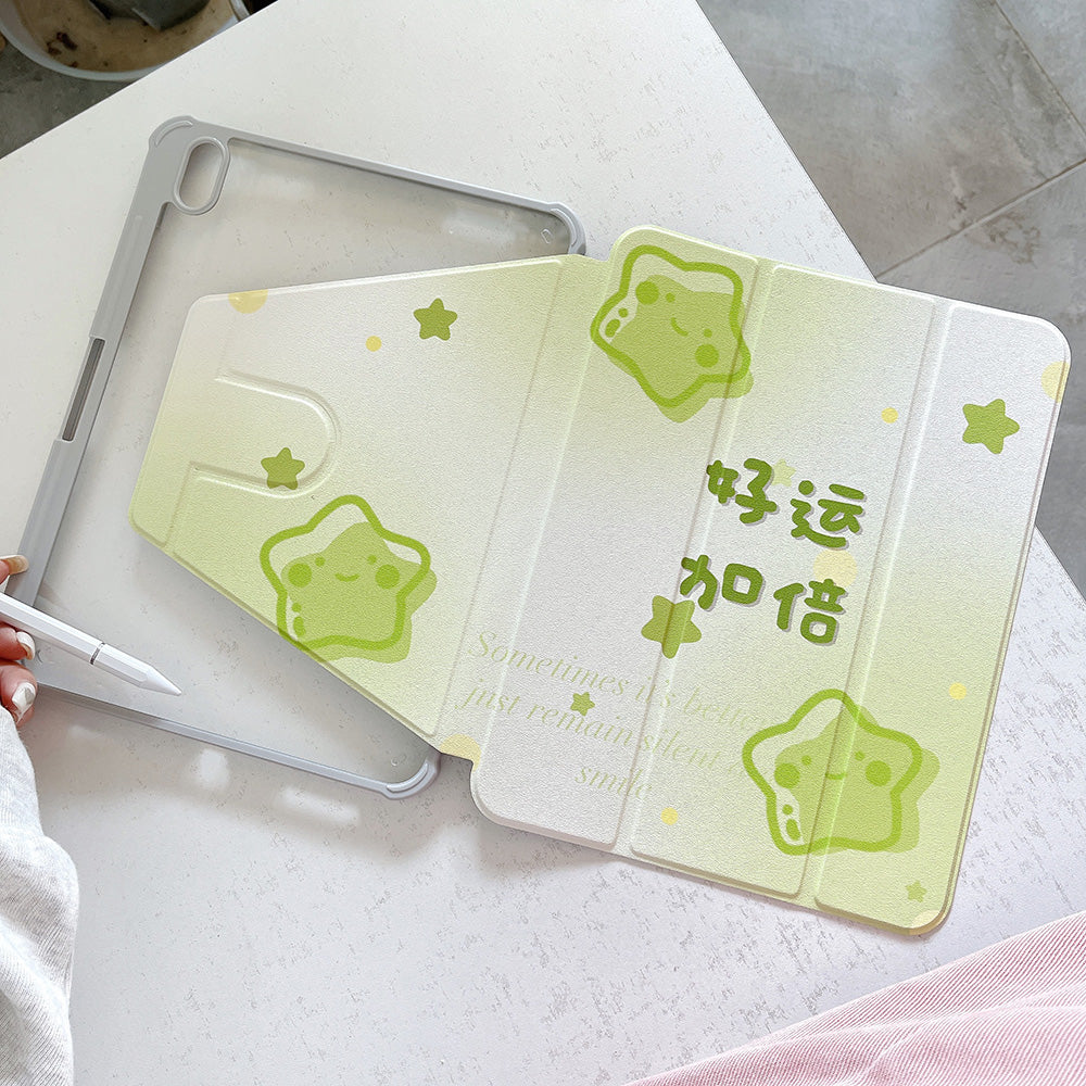 For iPad 10.9 (2022) Rotating Trifold Stand Tablet Case PU Leather Pattern Smart Cover with Auto Wake / Sleep