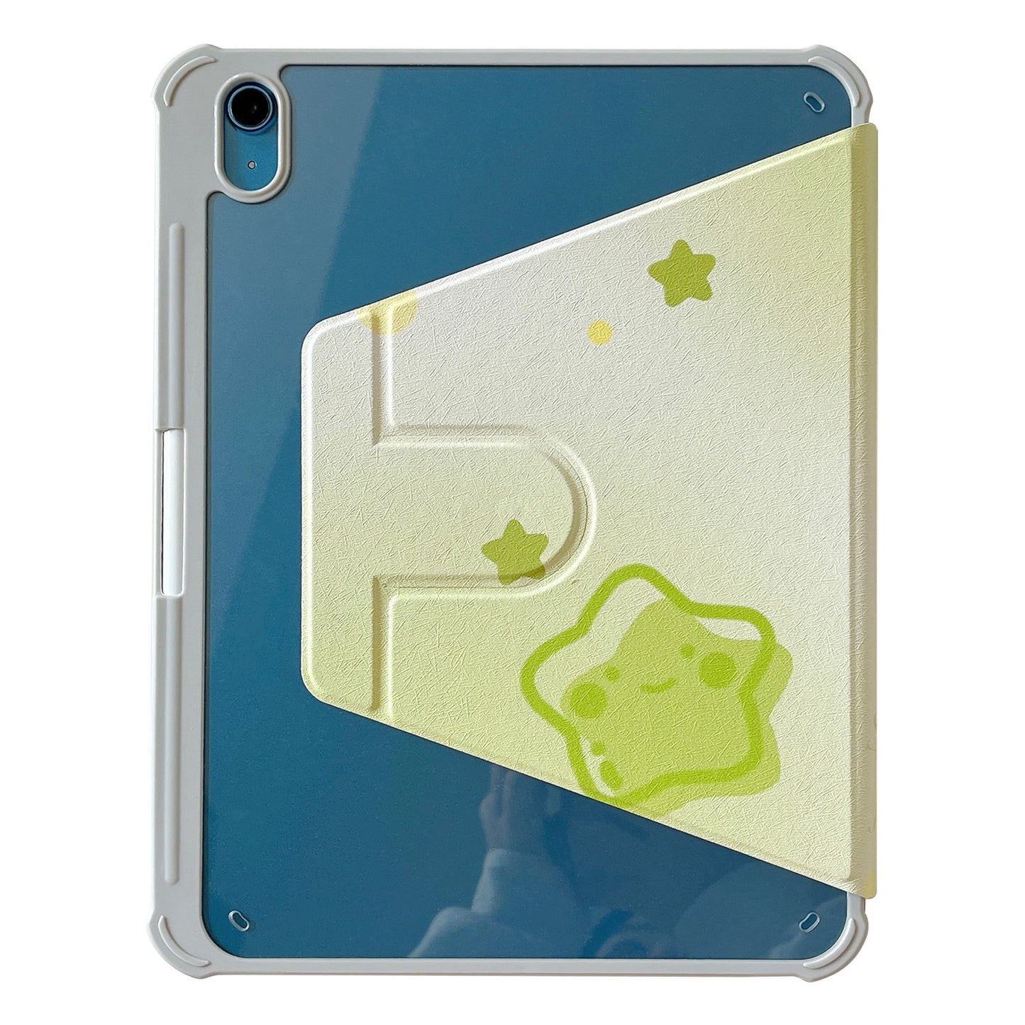 For iPad 10.9 (2022) Rotating Trifold Stand Tablet Case PU Leather Pattern Smart Cover with Auto Wake / Sleep
