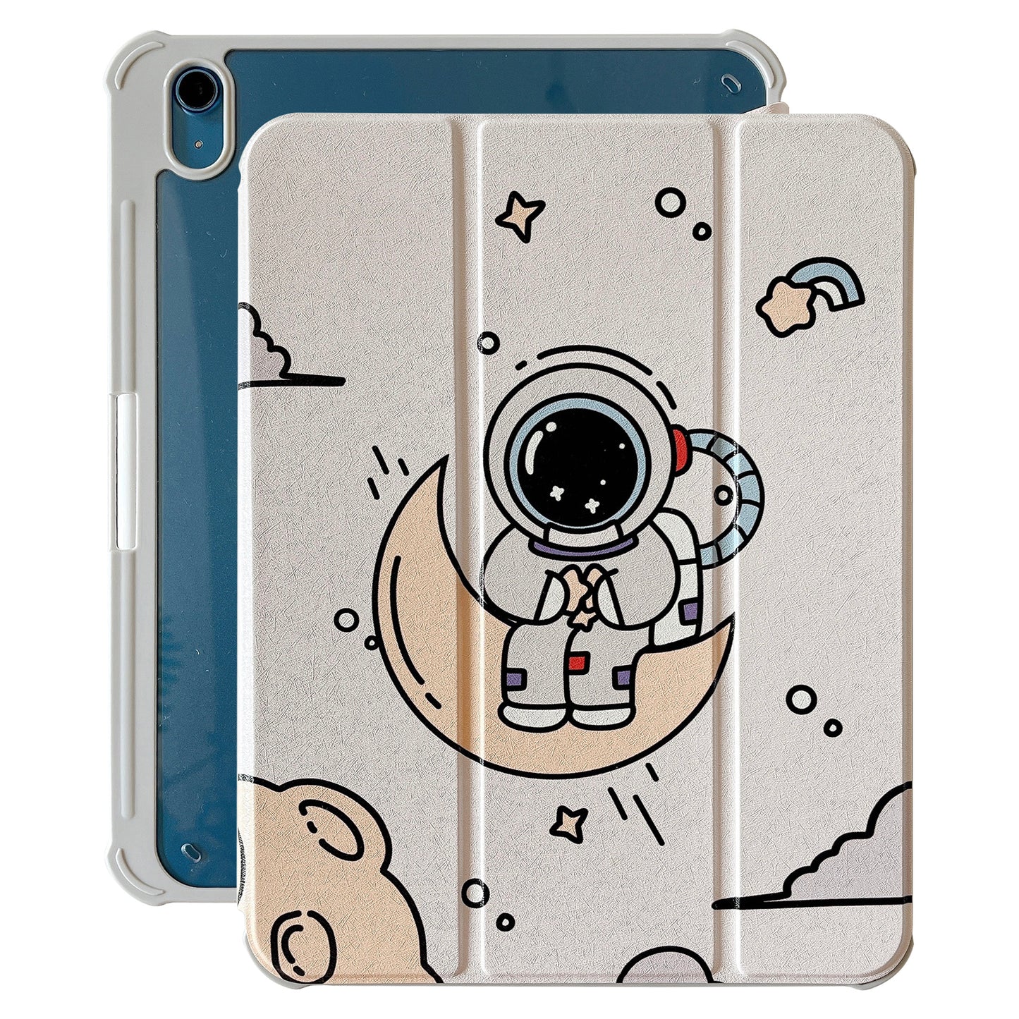 For iPad 10.9 (2022) Rotating Trifold Stand Tablet Case PU Leather Pattern Smart Cover with Auto Wake / Sleep