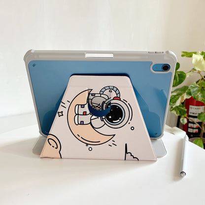 For iPad 10.9 (2022) Rotating Trifold Stand Tablet Case PU Leather Pattern Smart Cover with Auto Wake / Sleep