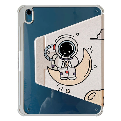 For iPad 10.9 (2022) Rotating Trifold Stand Tablet Case PU Leather Pattern Smart Cover with Auto Wake / Sleep