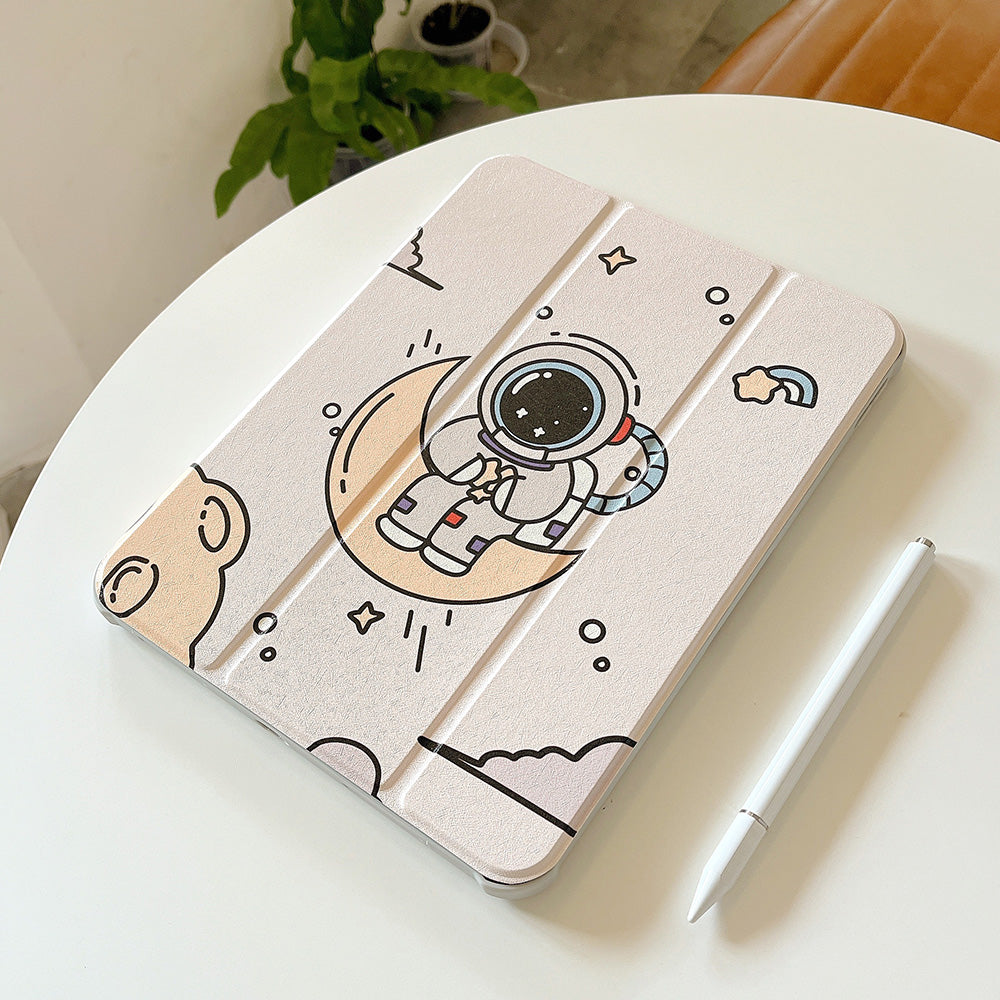 For iPad 10.9 (2022) Rotating Trifold Stand Tablet Case PU Leather Pattern Smart Cover with Auto Wake / Sleep