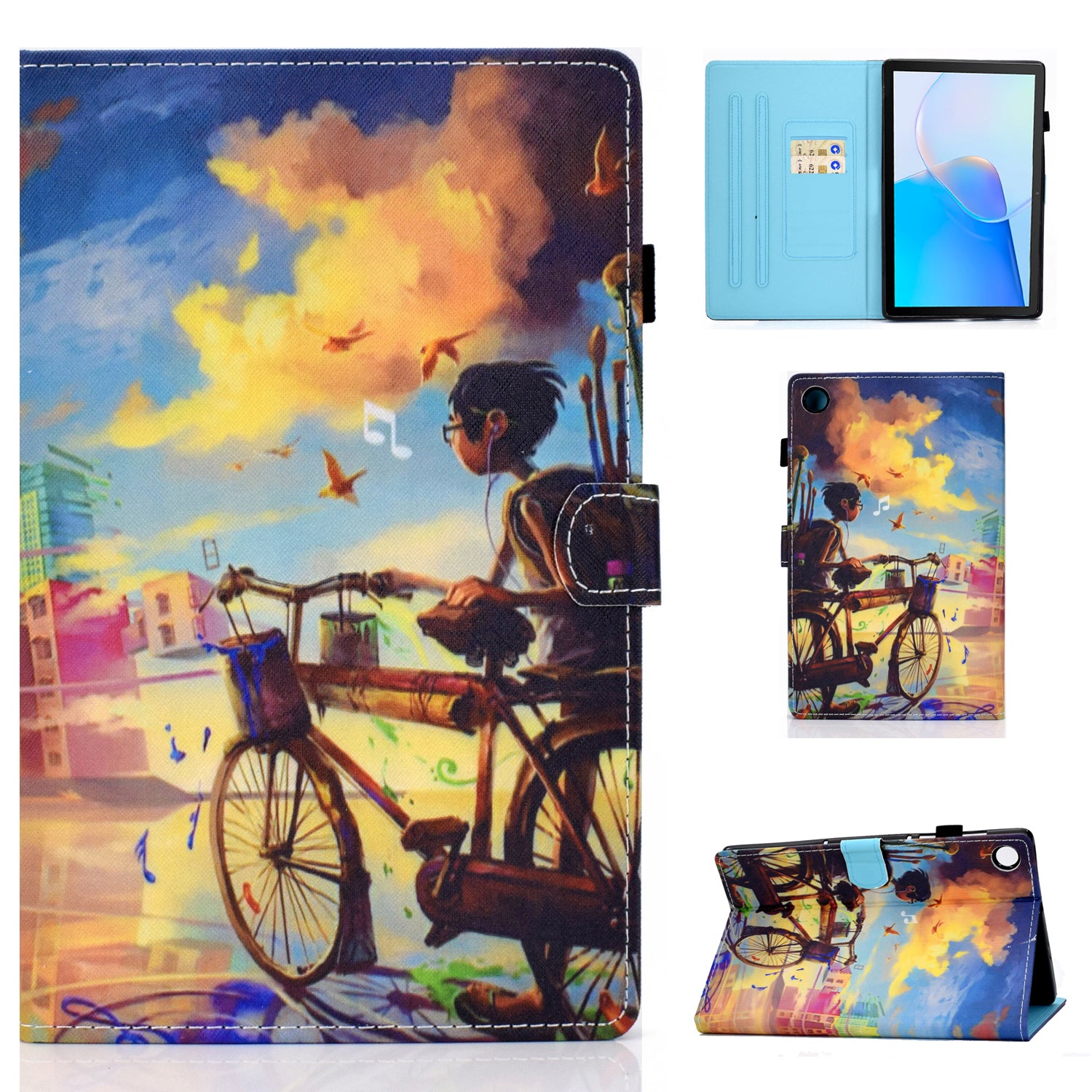 For Huawei MatePad SE 10.4-inch Stand Tablet Case Stitching Leather Pattern with Card Slots