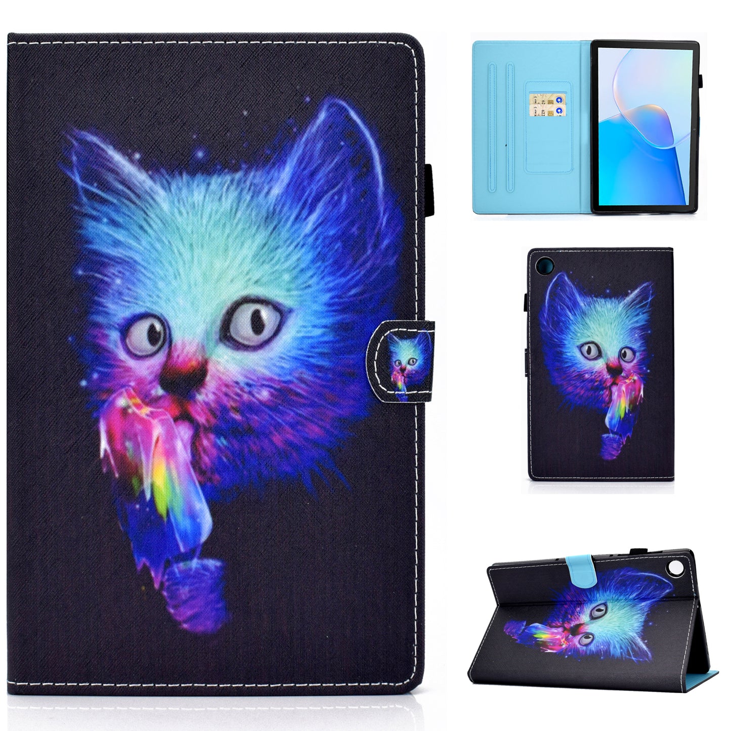 For Huawei MatePad SE 10.4-inch Stand Tablet Case Stitching Leather Pattern with Card Slots