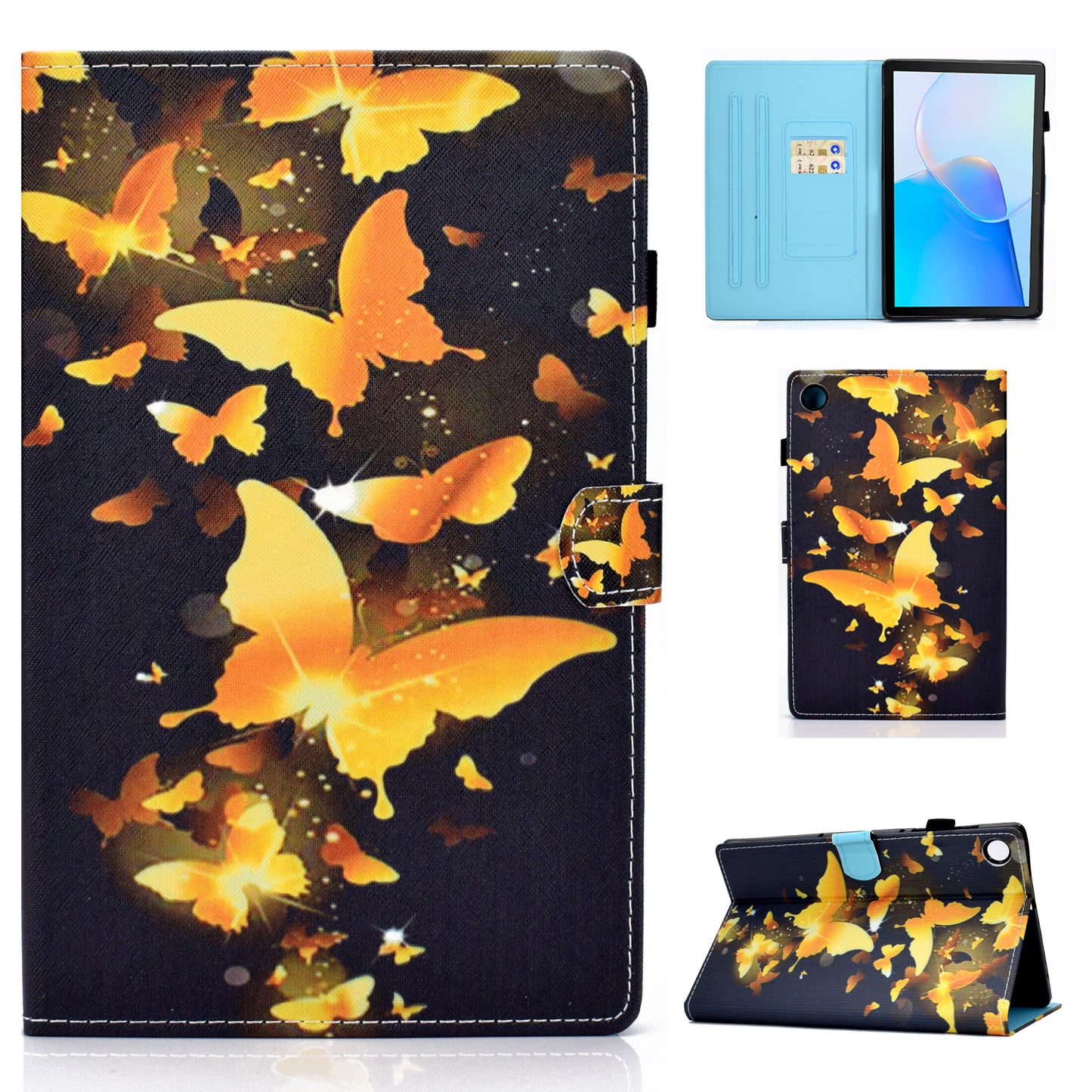 For Huawei MatePad SE 10.4-inch Stand Tablet Case Stitching Leather Pattern with Card Slots