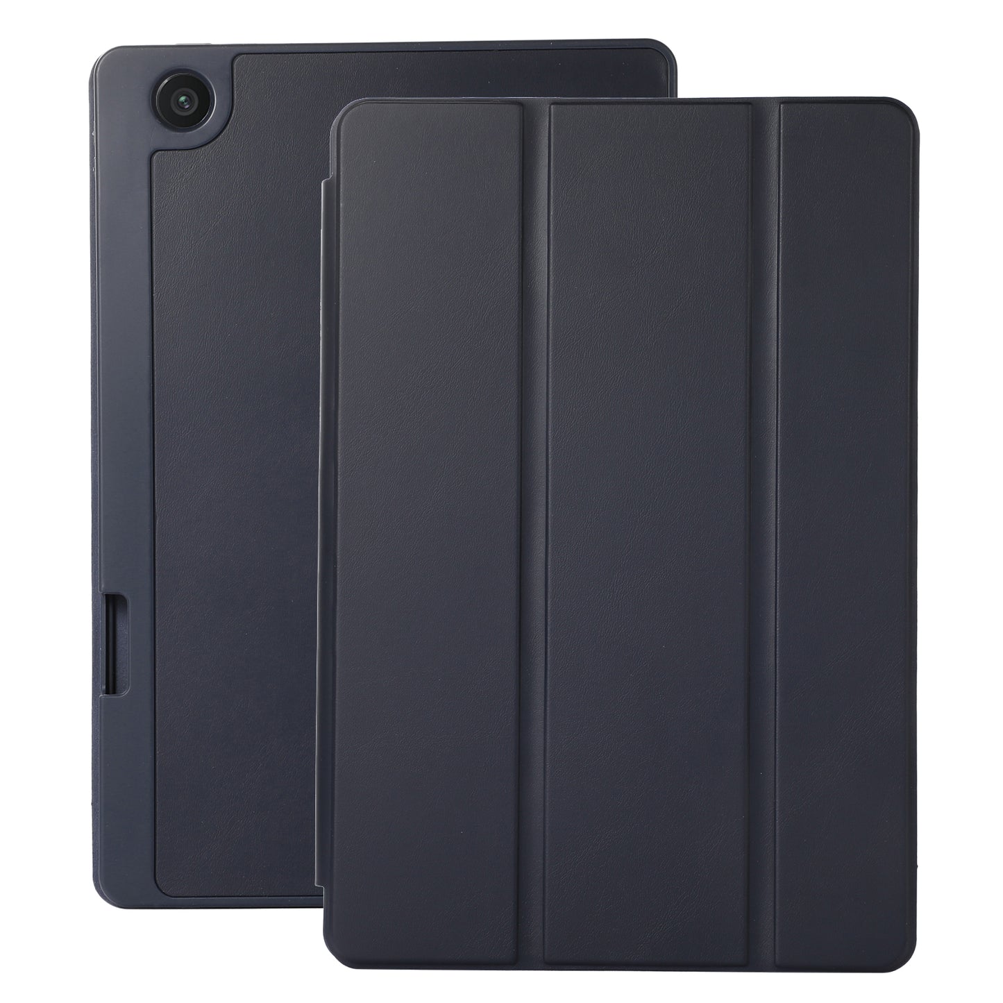 Tri-Fold Stand Cover for Lenovo Tab M10 Plus (3rd Gen) / Xiaoxin Pad 2022 10.6 inch , PU Leather Solid Color Tablet Case with Pen Holder