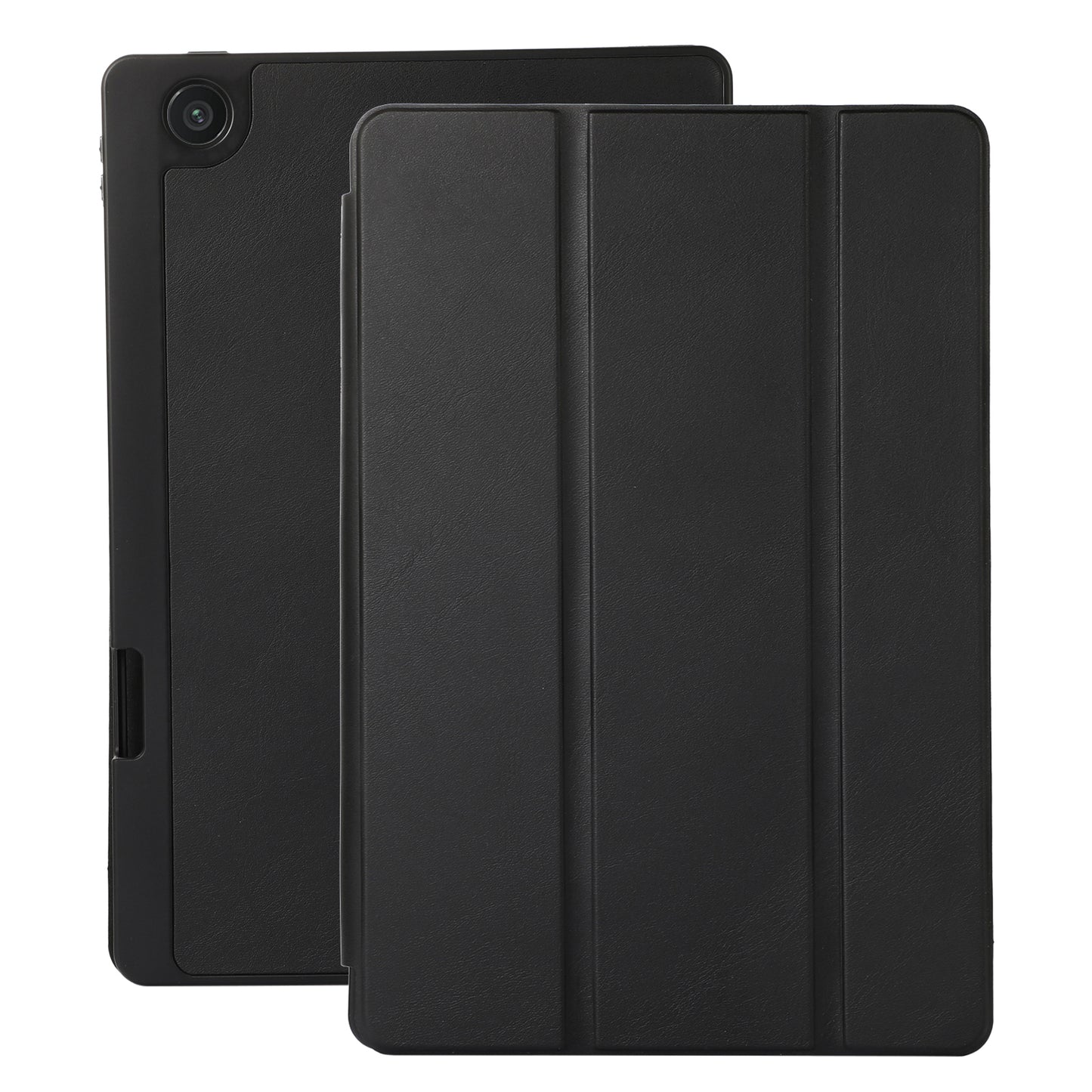 Tri-Fold Stand Cover for Lenovo Tab M10 Plus (3rd Gen) / Xiaoxin Pad 2022 10.6 inch , PU Leather Solid Color Tablet Case with Pen Holder
