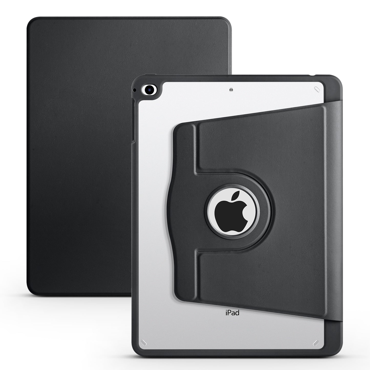 For iPad Air (2013) / Air 2 / iPad 9.7-inch (2017) / (2018) PU Leather+Acrylic Tablet Case Rotary Kickstand Cover with Pen Holder