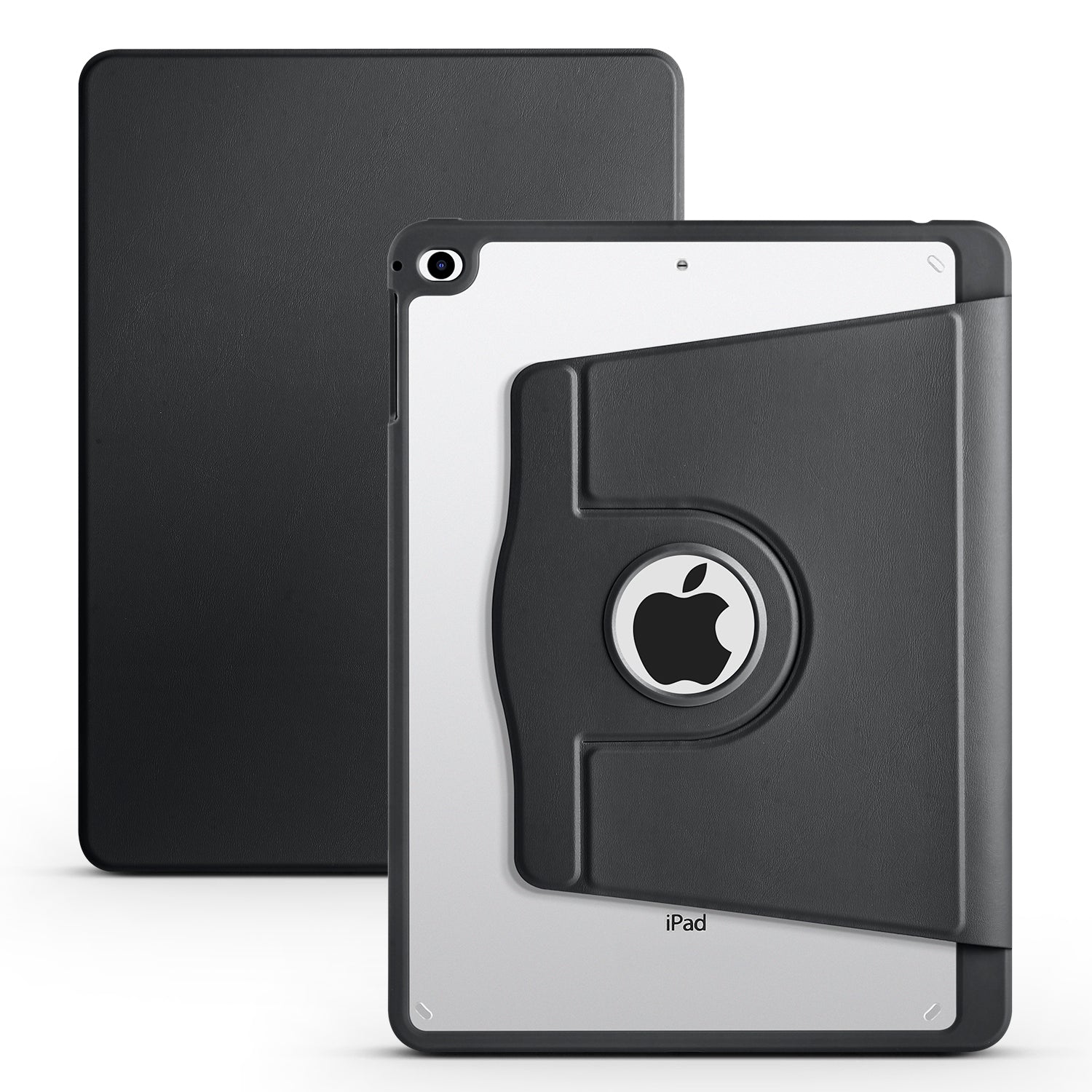 For iPad Air (2013) / Air 2 / iPad 9.7-inch (2017) / (2018) PU Leather+Acrylic Tablet Case Rotary Kickstand Cover with Pen Holder