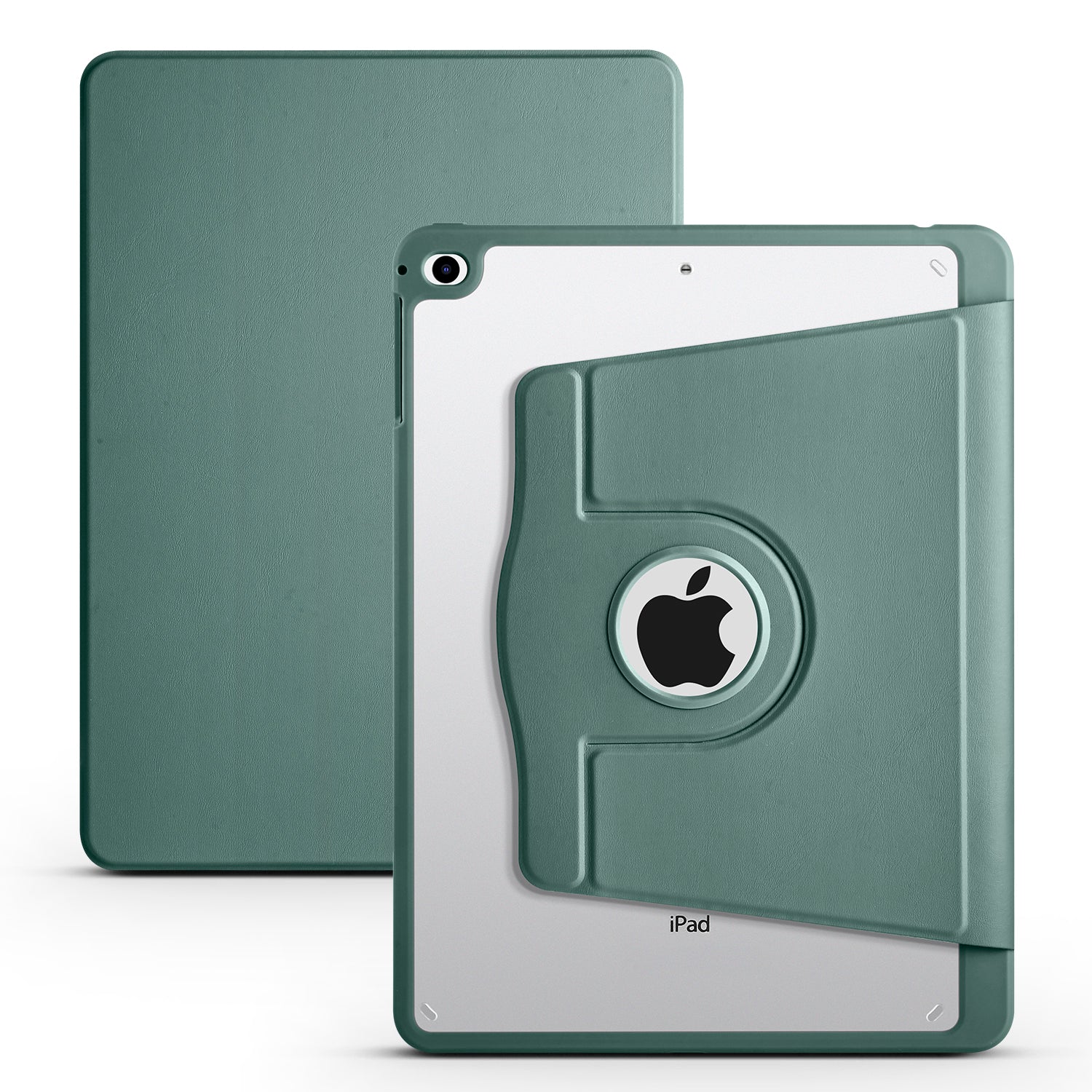 For iPad Air (2013) / Air 2 / iPad 9.7-inch (2017) / (2018) PU Leather+Acrylic Tablet Case Rotary Kickstand Cover with Pen Holder