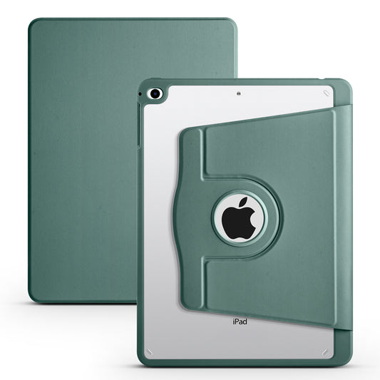 For iPad Air (2013) / Air 2 / iPad 9.7-inch (2017) / (2018) PU Leather+Acrylic Tablet Case Rotary Kickstand Cover with Pen Holder