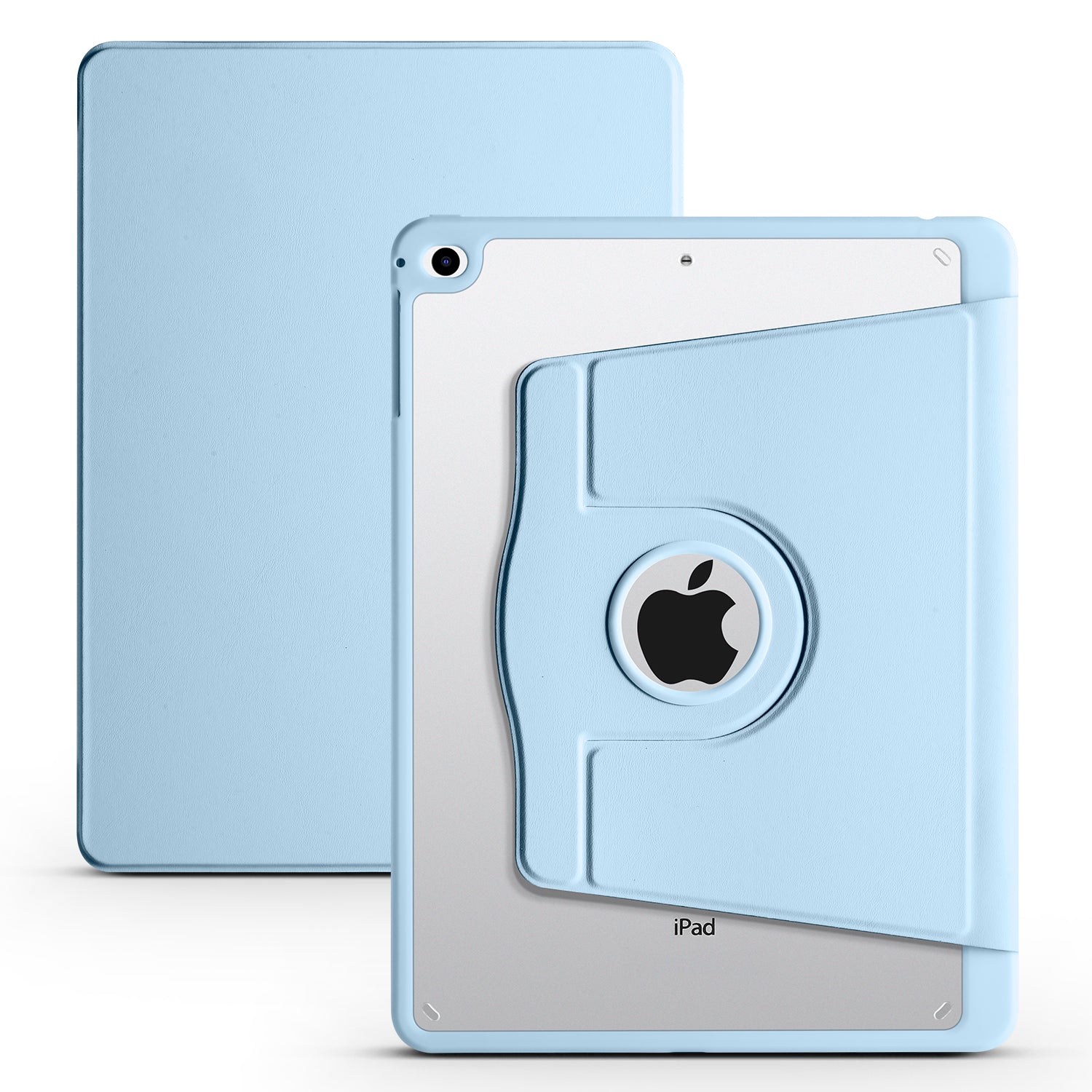 For iPad Air (2013) / Air 2 / iPad 9.7-inch (2017) / (2018) PU Leather+Acrylic Tablet Case Rotary Kickstand Cover with Pen Holder