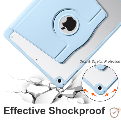 For iPad Air (2013) / Air 2 / iPad 9.7-inch (2017) / (2018) PU Leather+Acrylic Tablet Case Rotary Kickstand Cover with Pen Holder