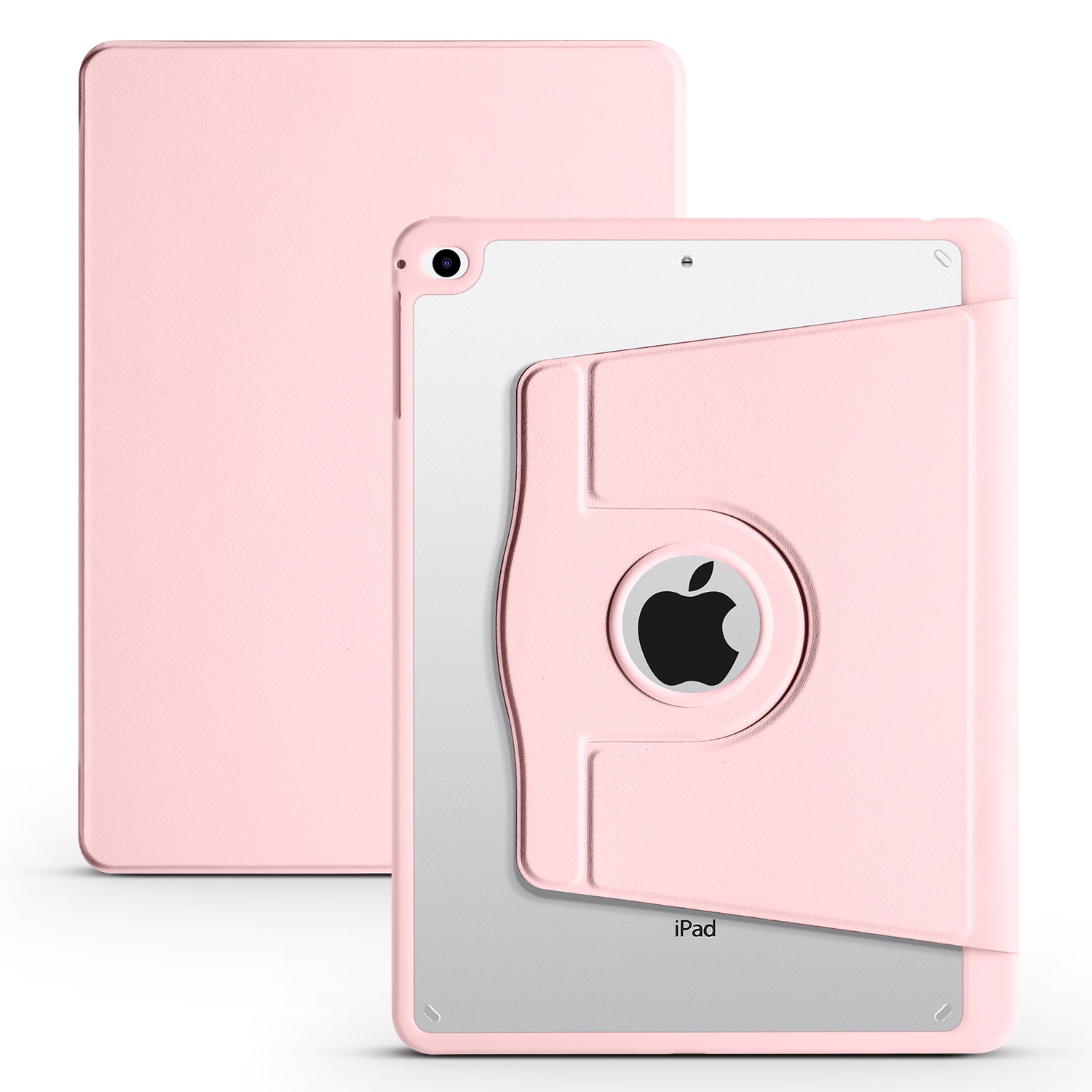 For iPad Air (2013) / Air 2 / iPad 9.7-inch (2017) / (2018) PU Leather+Acrylic Tablet Case Rotary Kickstand Cover with Pen Holder