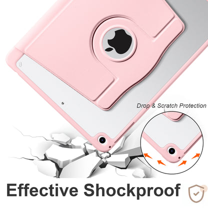 For iPad Air (2013) / Air 2 / iPad 9.7-inch (2017) / (2018) PU Leather+Acrylic Tablet Case Rotary Kickstand Cover with Pen Holder
