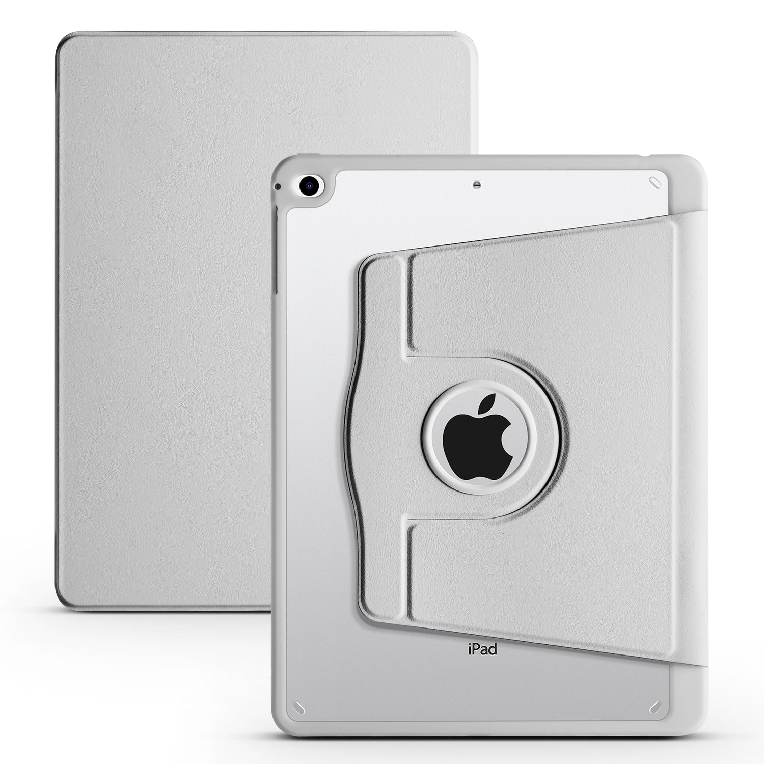 For iPad Air (2013) / Air 2 / iPad 9.7-inch (2017) / (2018) PU Leather+Acrylic Tablet Case Rotary Kickstand Cover with Pen Holder
