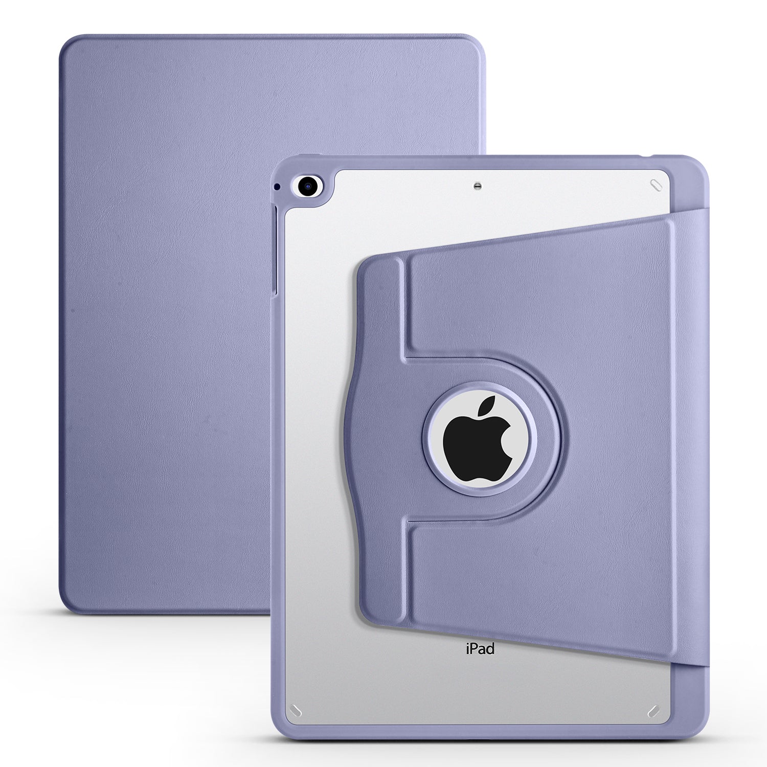For iPad Air (2013) / Air 2 / iPad 9.7-inch (2017) / (2018) PU Leather+Acrylic Tablet Case Rotary Kickstand Cover with Pen Holder