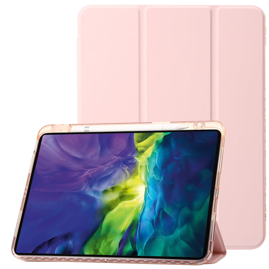 Tablet Case for iPad Pro 11 (2018) / (2020) / (2021) / (2022) / iPad Air (2020) / (2022) / iPad 10.9 (2022) Leather + Clear Acrylic  Trifold Stand Cover