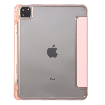 Tablet Case for iPad Pro 11 (2018) / (2020) / (2021) / (2022) / iPad Air (2020) / (2022) / iPad 10.9 (2022) Leather + Clear Acrylic  Trifold Stand Cover