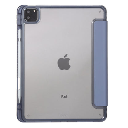 Tablet Case for iPad Pro 11 (2018) / (2020) / (2021) / (2022) / iPad Air (2020) / (2022) / iPad 10.9 (2022) Leather + Clear Acrylic  Trifold Stand Cover