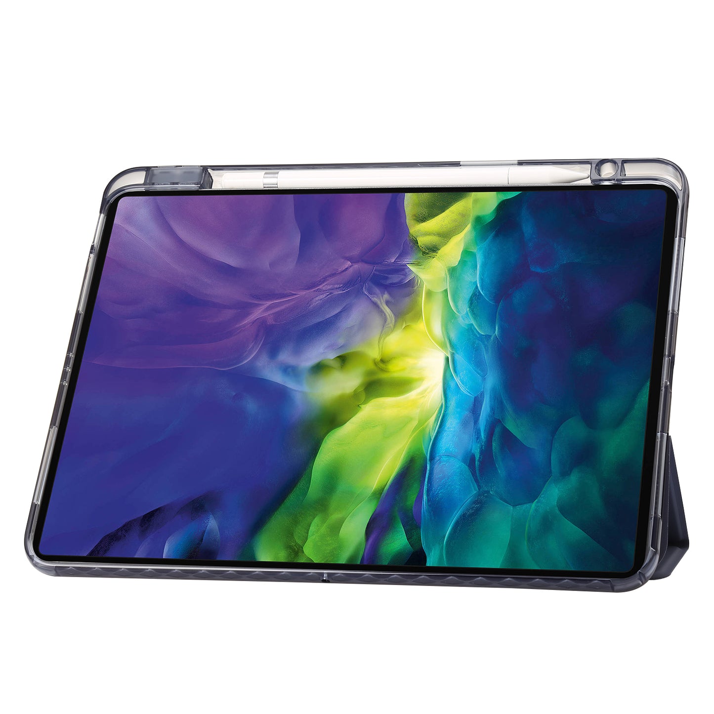 Tablet Case for iPad Pro 11 (2018) / (2020) / (2021) / (2022) / iPad Air (2020) / (2022) / iPad 10.9 (2022) Leather + Clear Acrylic  Trifold Stand Cover