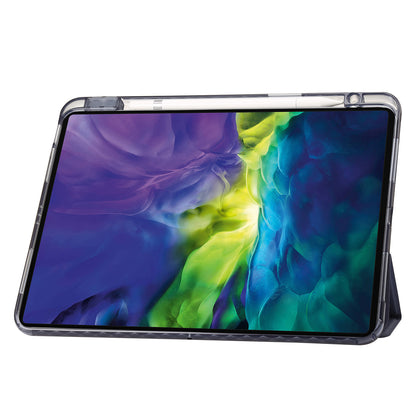 Tablet Case for iPad Pro 11 (2018) / (2020) / (2021) / (2022) / iPad Air (2020) / (2022) / iPad 10.9 (2022) Leather + Clear Acrylic  Trifold Stand Cover