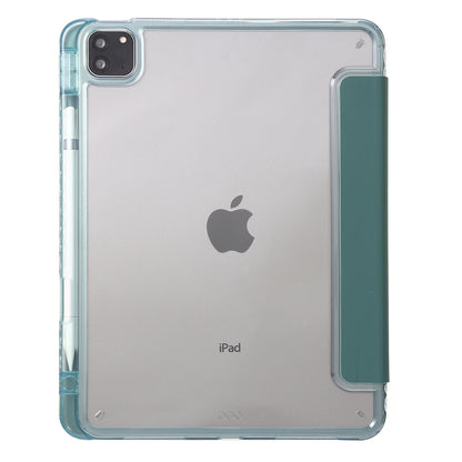 Tablet Case for iPad Pro 11 (2018) / (2020) / (2021) / (2022) / iPad Air (2020) / (2022) / iPad 10.9 (2022) Leather + Clear Acrylic  Trifold Stand Cover