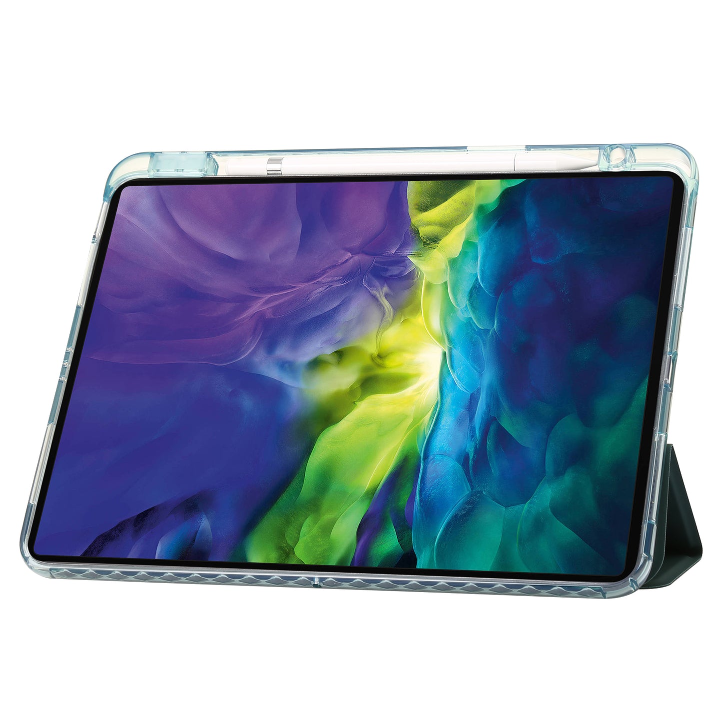 Tablet Case for iPad Pro 11 (2018) / (2020) / (2021) / (2022) / iPad Air (2020) / (2022) / iPad 10.9 (2022) Leather + Clear Acrylic  Trifold Stand Cover