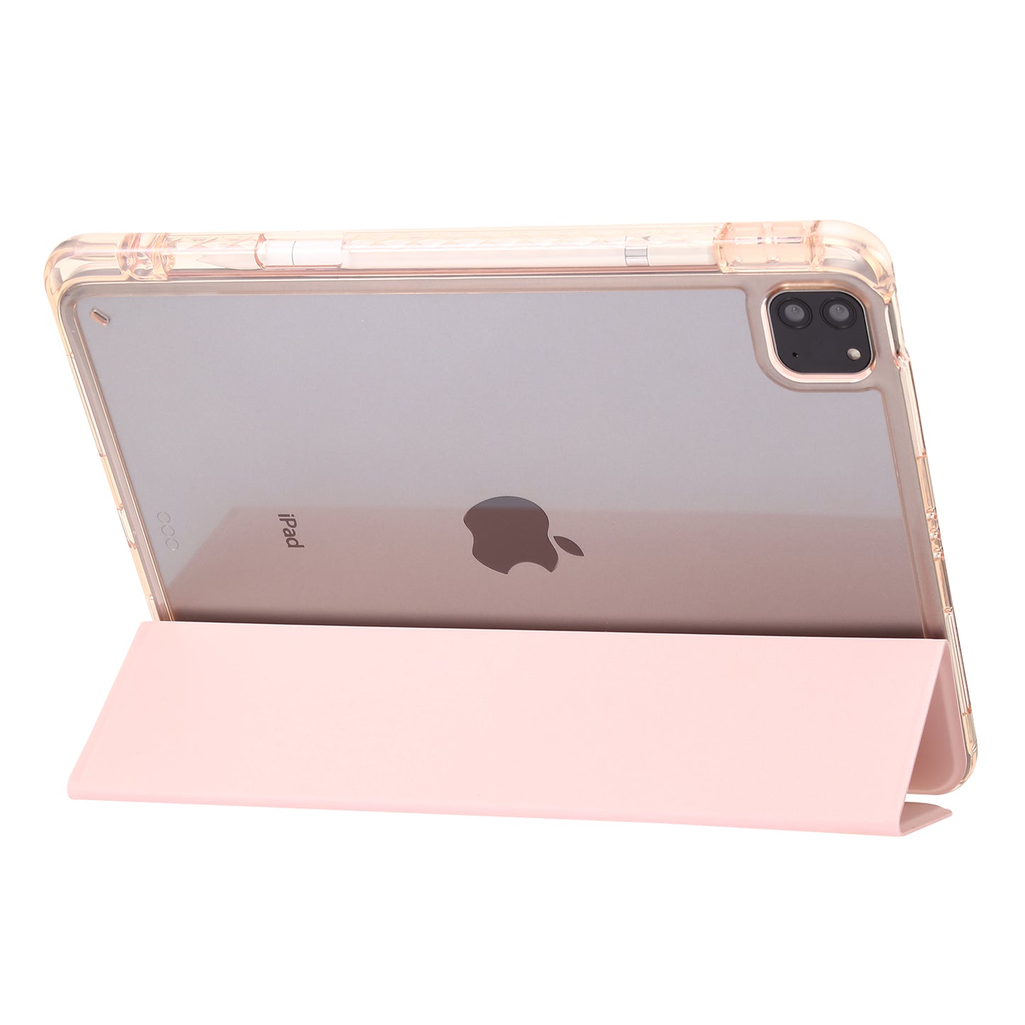 Tablet Case for iPad Pro 11 (2018) / (2020) / (2021) / (2022) / iPad Air (2020) / (2022) / iPad 10.9 (2022) Leather + Clear Acrylic  Trifold Stand Cover