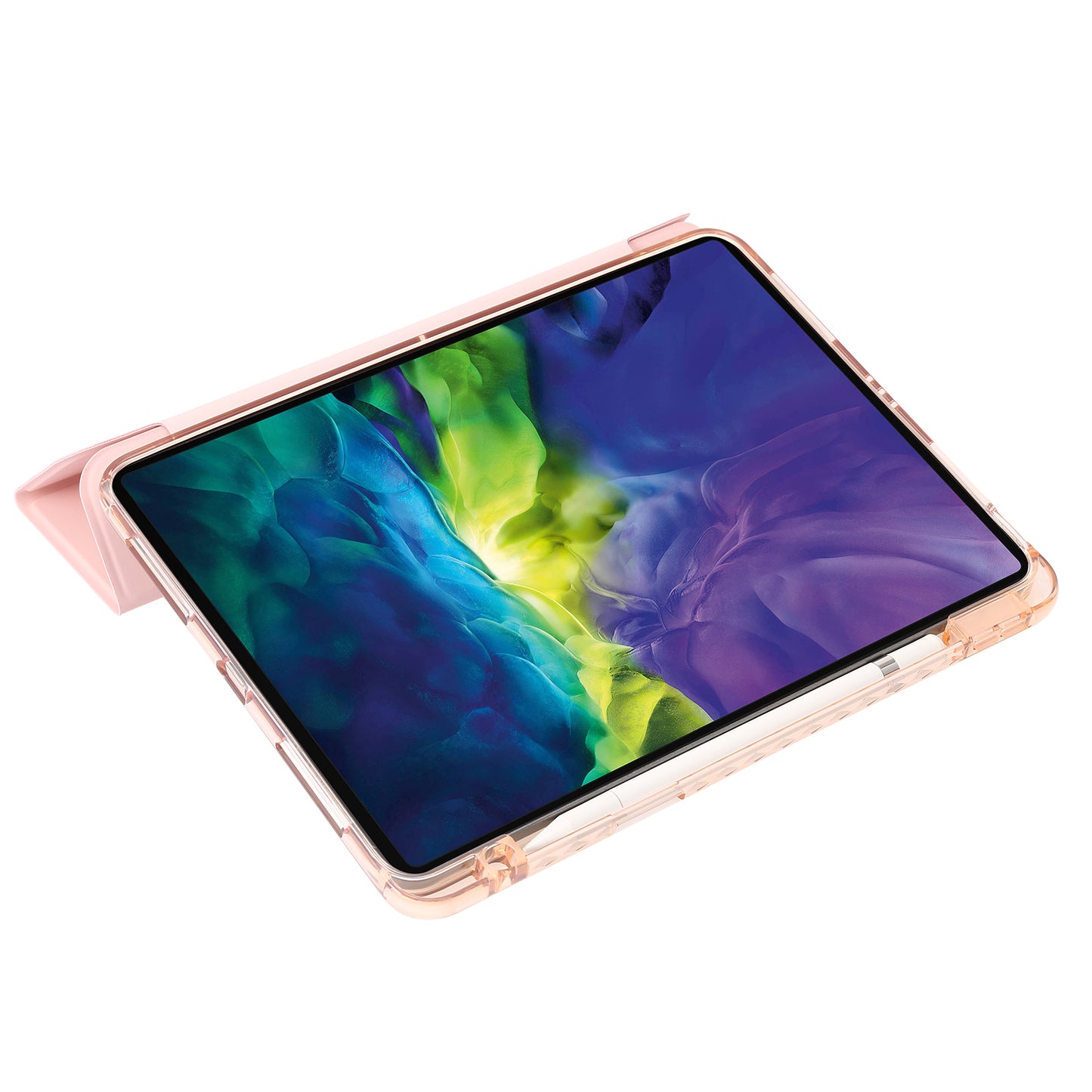 Tablet Case for iPad Pro 11 (2018) / (2020) / (2021) / (2022) / iPad Air (2020) / (2022) / iPad 10.9 (2022) Leather + Clear Acrylic  Trifold Stand Cover