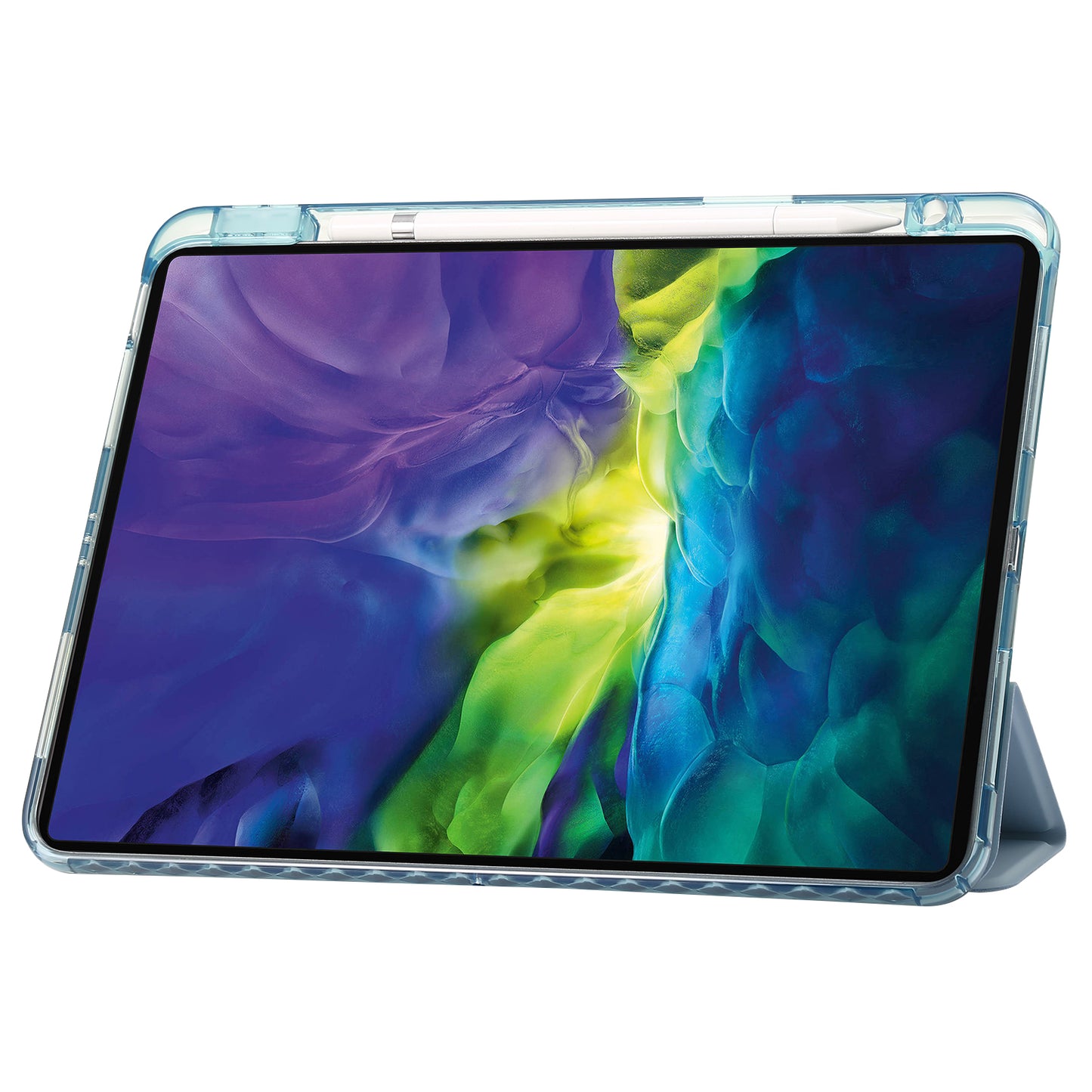 Tablet Case for iPad Pro 11 (2018) / (2020) / (2021) / (2022) / iPad Air (2020) / (2022) / iPad 10.9 (2022) Leather + Clear Acrylic  Trifold Stand Cover