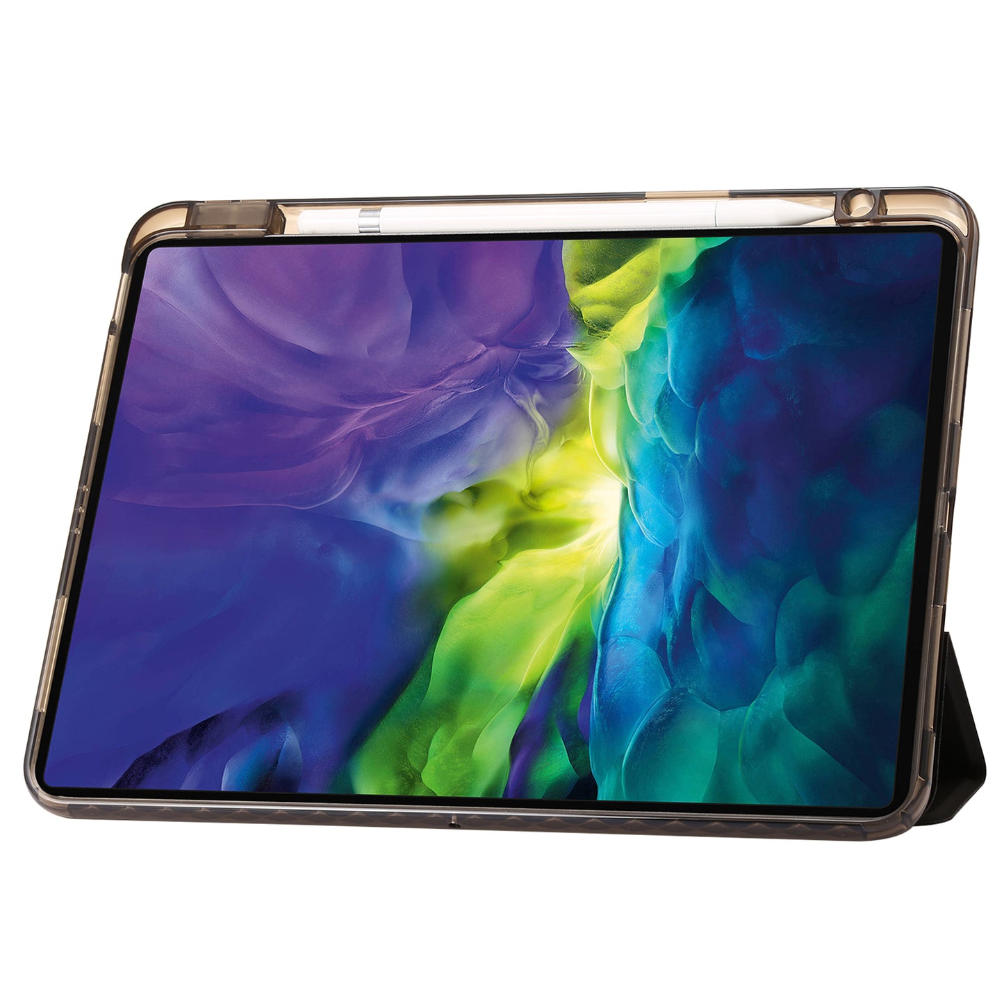 Tablet Case for iPad Pro 11 (2018) / (2020) / (2021) / (2022) / iPad Air (2020) / (2022) / iPad 10.9 (2022) Leather + Clear Acrylic  Trifold Stand Cover
