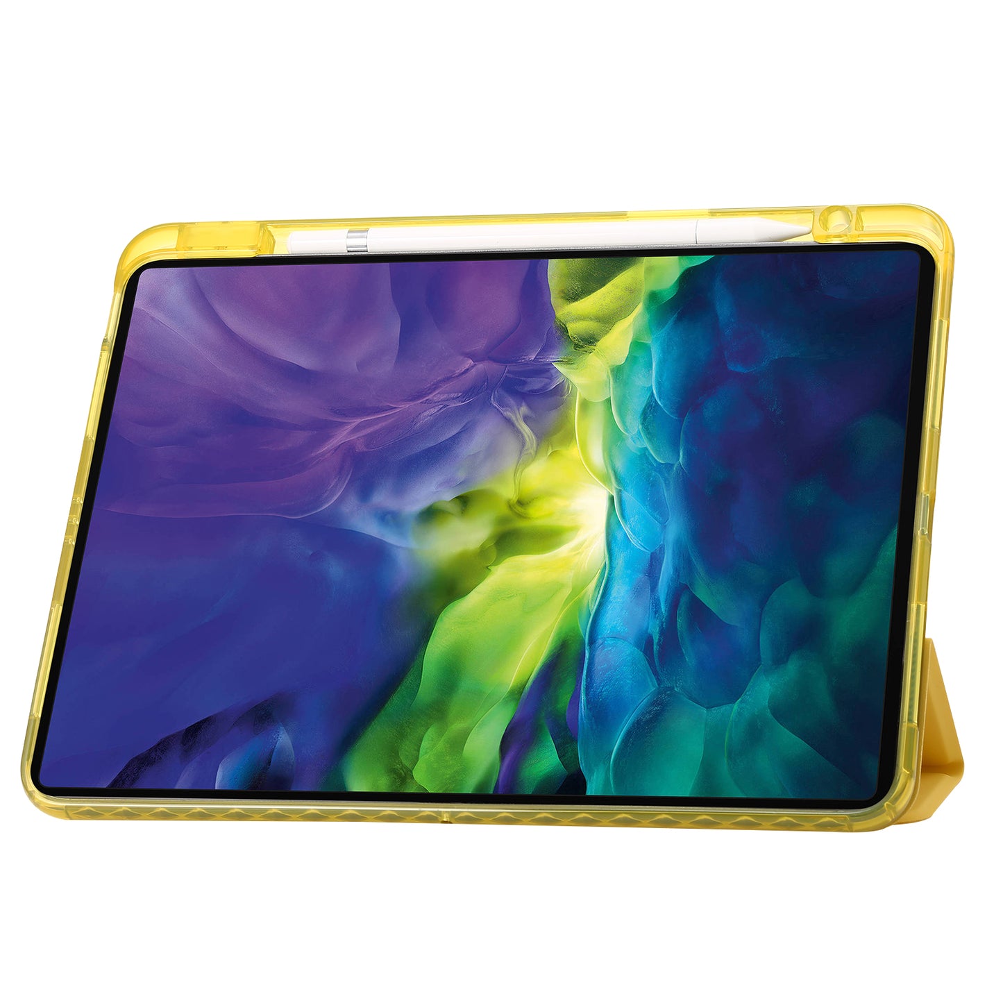 Tablet Case for iPad Pro 11 (2018) / (2020) / (2021) / (2022) / iPad Air (2020) / (2022) / iPad 10.9 (2022) Leather + Clear Acrylic  Trifold Stand Cover