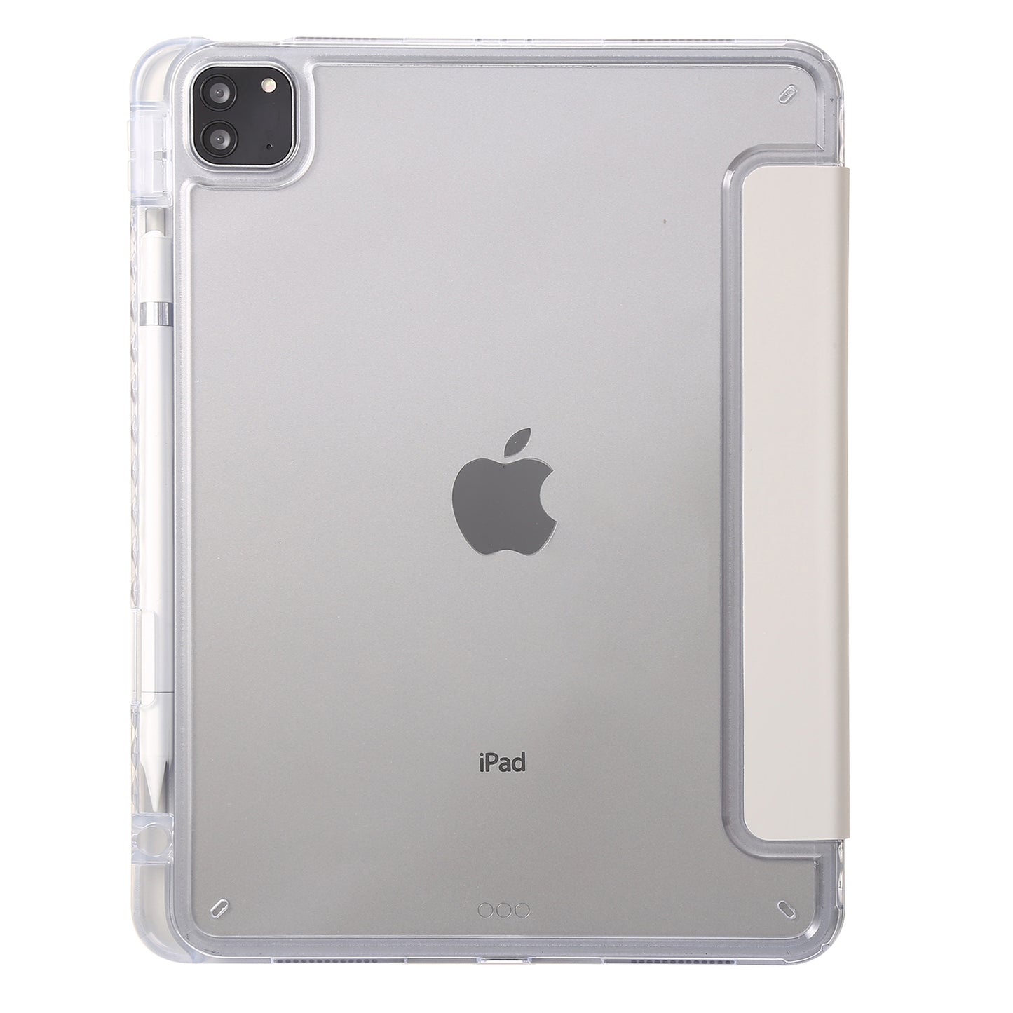 Tablet Case for iPad Pro 11 (2018) / (2020) / (2021) / (2022) / iPad Air (2020) / (2022) / iPad 10.9 (2022) Leather + Clear Acrylic  Trifold Stand Cover