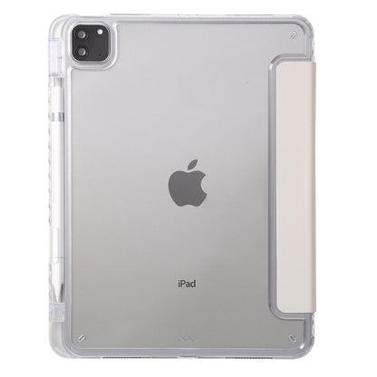 Tablet Case for iPad Pro 11 (2018) / (2020) / (2021) / (2022) / iPad Air (2020) / (2022) / iPad 10.9 (2022) Leather + Clear Acrylic  Trifold Stand Cover