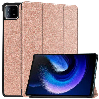 For Xiaomi Pad 6 Tri-fold Stand Tablet Case Auto Wake  /  Sleep Leather Tablet Cover