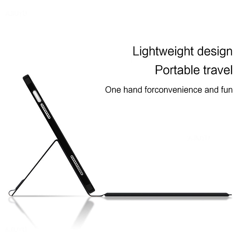 For iPad Pro 11 (2020) / (2021) / (2022) Cool Backlight Typing Keyboard with Genuine Cow Leather Tablet Stand Cover