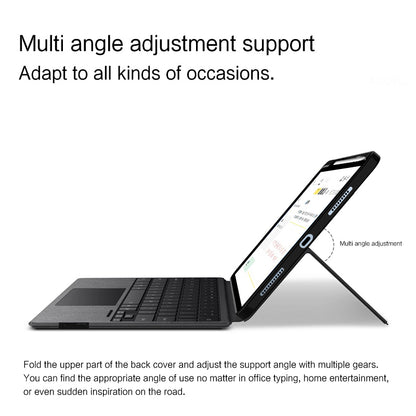 For iPad Pro 11 (2020) / (2021) / (2022) Cool Backlight Typing Keyboard with Genuine Cow Leather Tablet Stand Cover