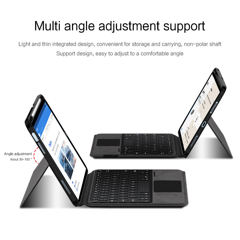For iPad Pro 11 (2020) / (2021) / (2022) Cool Backlight Typing Keyboard with Genuine Cow Leather Tablet Stand Cover