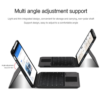 For iPad Pro 11 (2020) / (2021) / (2022) Cool Backlight Typing Keyboard with Genuine Cow Leather Tablet Stand Cover