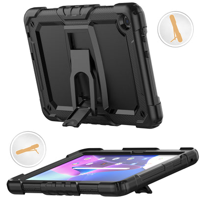 For Lenovo Tab M10 (Gen 3) TB-328F Anti-Scratch Silicone+PC Tablet Case Kickstand Cover with Strap