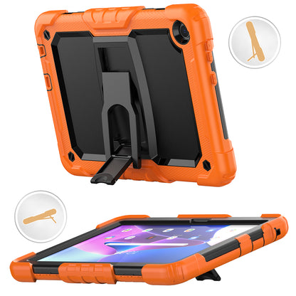 For Lenovo Tab M10 (Gen 3) TB-328F Anti-Scratch Silicone+PC Tablet Case Kickstand Cover with Strap