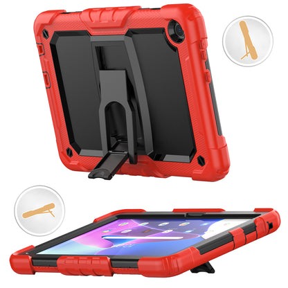 For Lenovo Tab M10 (Gen 3) TB-328F Anti-Scratch Silicone+PC Tablet Case Kickstand Cover with Strap